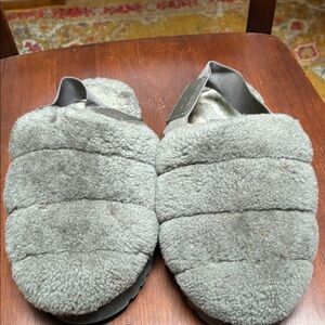 UGG Gray Shearling Slip-On Slippers